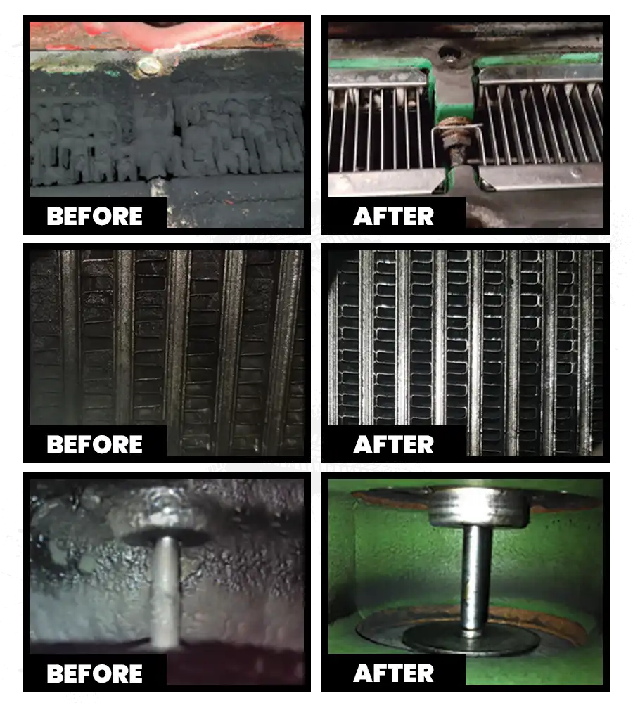 Technician applying Diesel Force foam cleaning